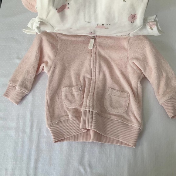 Carter’s Baby Girl 3 Piece Set of Jacket, Onesie and Pants, Size 3M, Pink - Picture 4 of 8